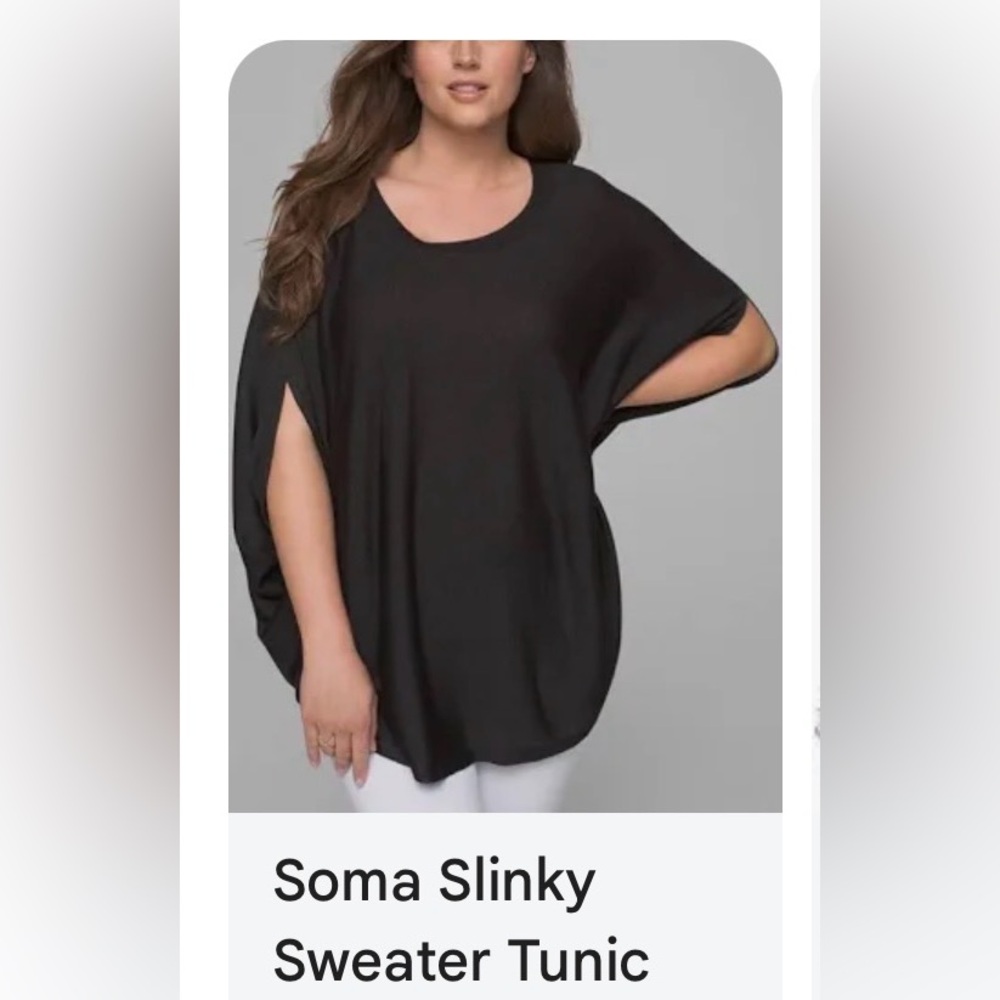 Soma Slinky Sweater Tunic Black XS
